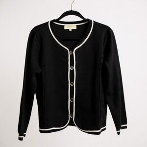 Jones New York black and white cardigan‎ sweater M
